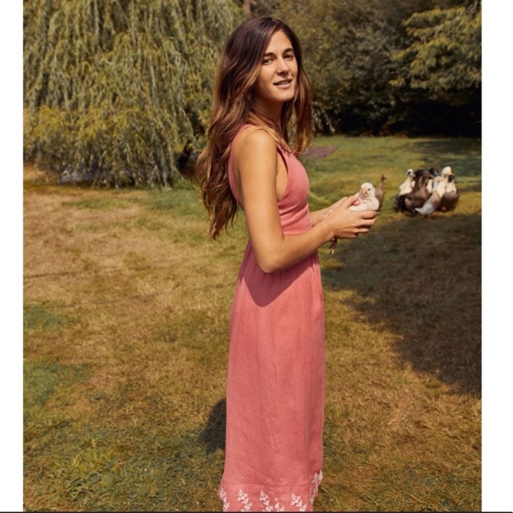 Christy Dawn-The Gretchen Dress-coral embroidery-S